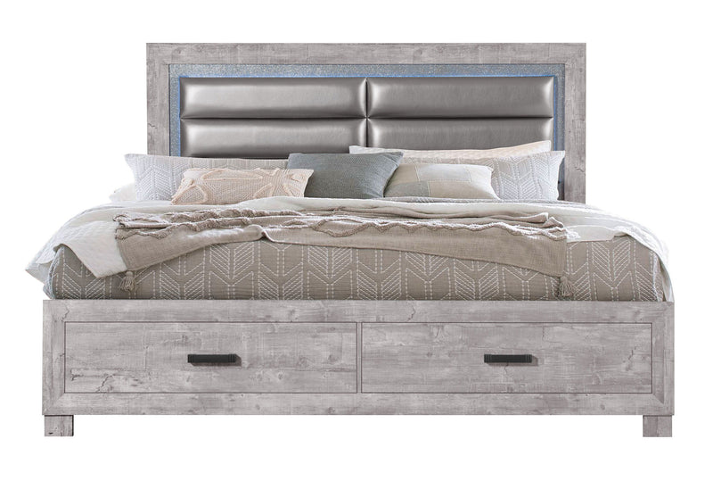 Nolan - 5 Piece King Bedroom Set - Gray