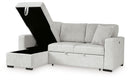 Wohlen - 2-Piece Sectional With Pop Up Sleeper And LAF Corner Chaise - Alloy