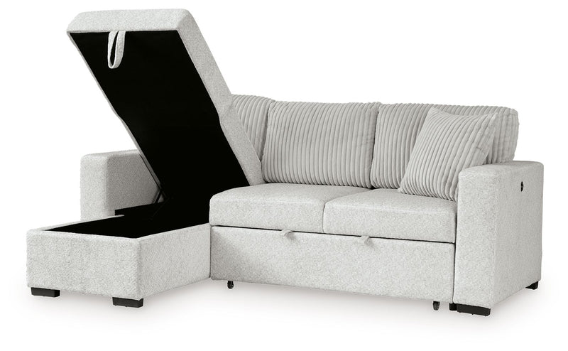 Wohlen - 2-Piece Sectional With Pop Up Sleeper And LAF Corner Chaise - Alloy