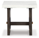 Burkhaus - Rectangular End Table - White / Dark Brown