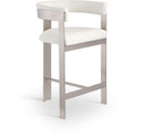 Romeo - Faux Leather Counter Stool With Silver Base (Set of 2)