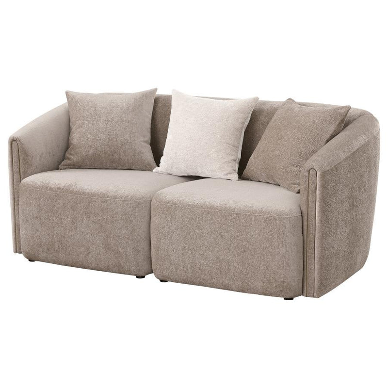 Townsend - Chenille Upholstered Rolled Arm Loveseat - Latte