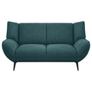 Acton - Upholstered Flared Arm Loveseat - Teal Blue