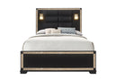 Blake - Queen Bed With Lamps - Black / Gold