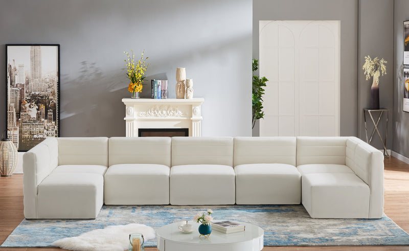 Quincy - Modular Sectional 7 Piece - Cream - Fabric