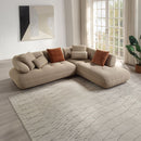 Carrick - Sectional Sofa With 6 Pillows - Beige Sandwich Mesh Fabric