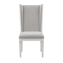 Katia - Hostess Chair (Set of 2) - Light Gray Linen & Weathered White
