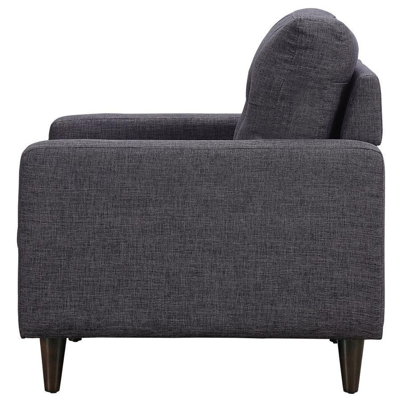 Watsonville - Upholstered Track Arm Tufted Accent Chair - Gray