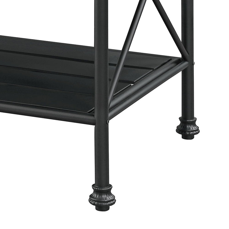 Brahm - Kitchen Island - White Marble Top & Gray