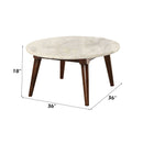 Gasha - Coffee Table - White Marble Top & Walnut