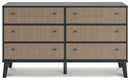 Charlang - Six Drawer Dresser - Black / Gray