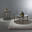 Aditya - End Table - Mirrored & Antique Brass