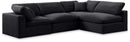 Comfy - 4 Piece Velvet Modular Armless Sectional