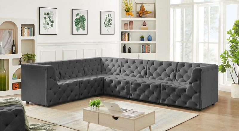 Tuft - Modular Sectional 6 Piece - Gray - Fabric