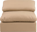 Comfy - Faux Leather Armless Chair - Tan