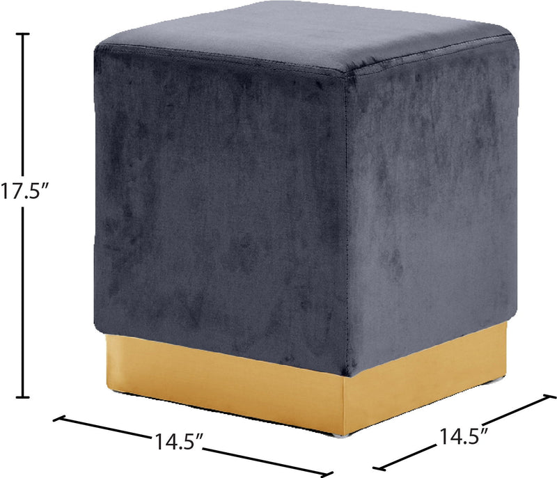 Jax - Stool Ottoman with Gold Base