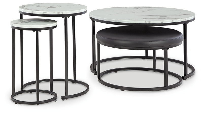 Jusmour - Black / White - Occasional Nesting Table (Set of 4)