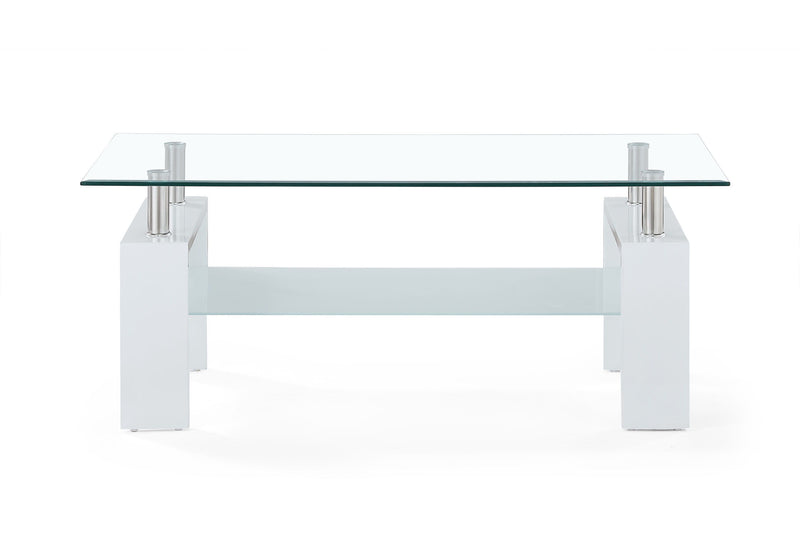 T648 - Coffee Table - Clear / White