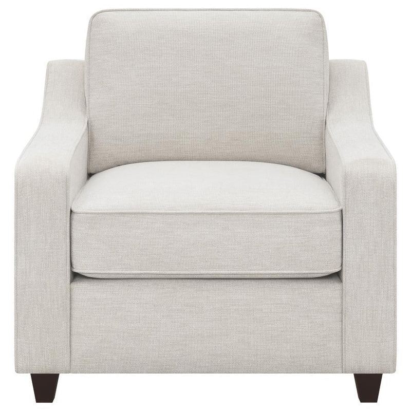 Christine - Upholstered Sloped Arm Accent Chair - Beige