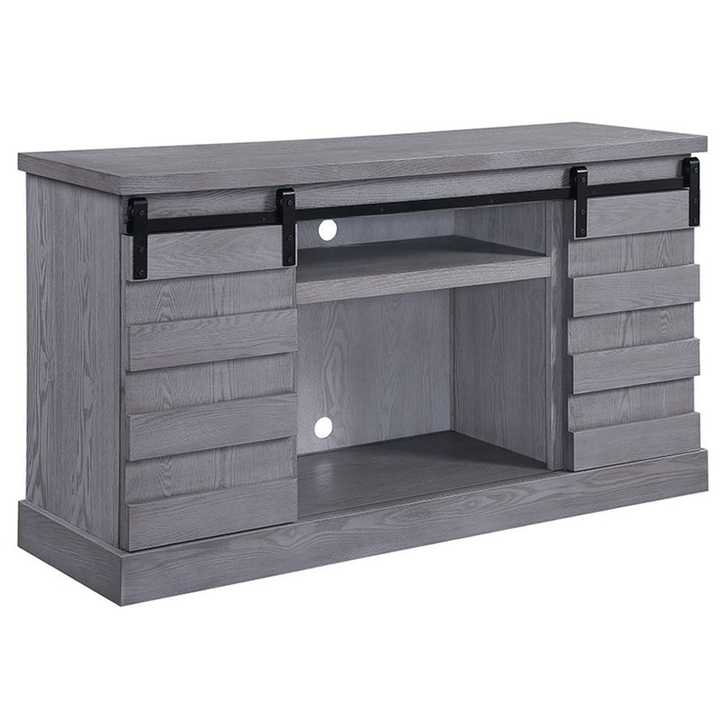 Amrita - TV Stand With Fireplace - Gray Oak