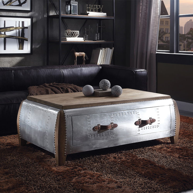 Brancaster - Coffee Table - Antique Oak & Aluminum
