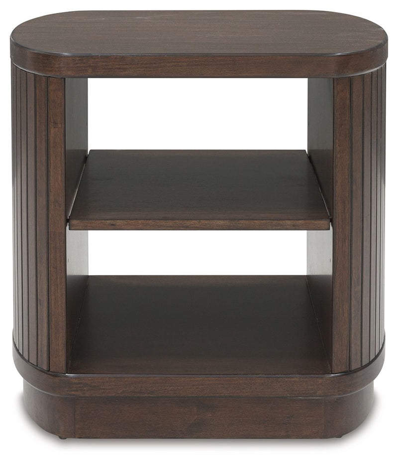 Korestone - Dark Brown - Square End Table