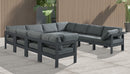 Nizuc - Outdoor Patio 10 Piece Modular Sectional With Gray Frame