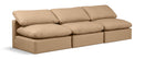 Indulge - Faux Leather 3 Piece Modular Armless Sofa - Tan