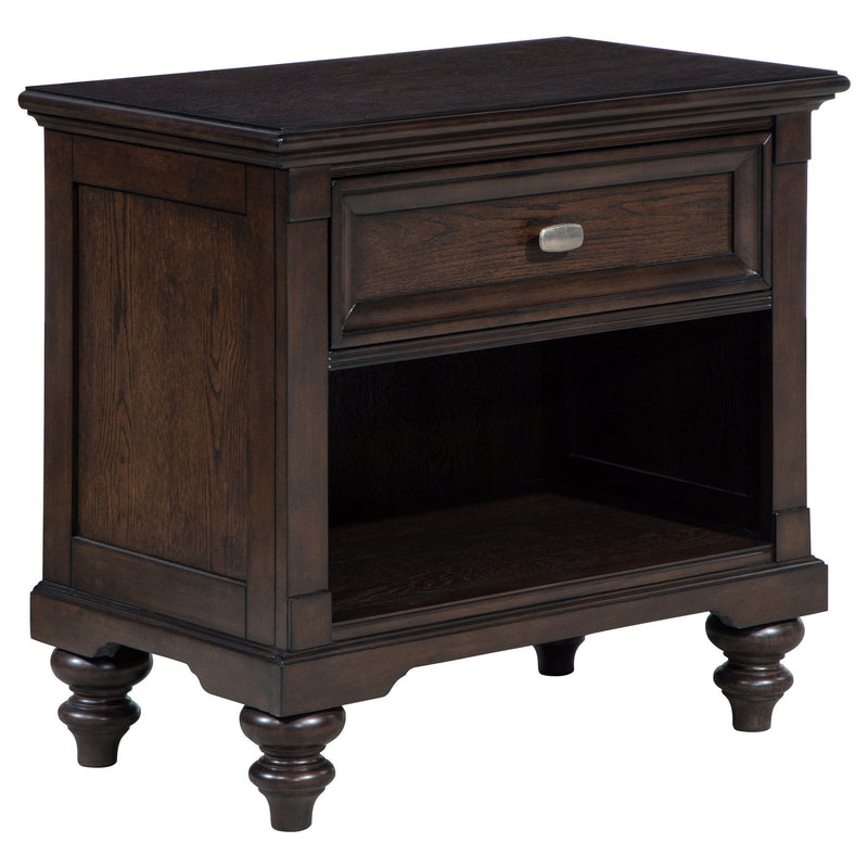 Andover - 1-Drawer Nightstand Bedside Table - Dark Oak