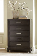 Neymorton - Five Drawer Chest - Dark Grayish Brown