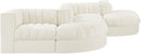 Rummi - Rounded Velvet Performance Fabric Upholstered 6 Piece Modular Sectional