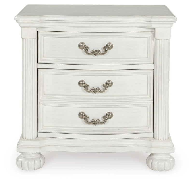 Montelaine - Antique White - Three Drawer Night Stand