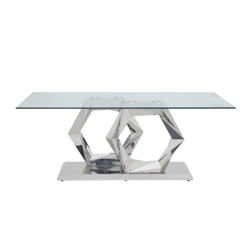 Gianna - Dining Table - Clear Glass Top & Stainless Steel