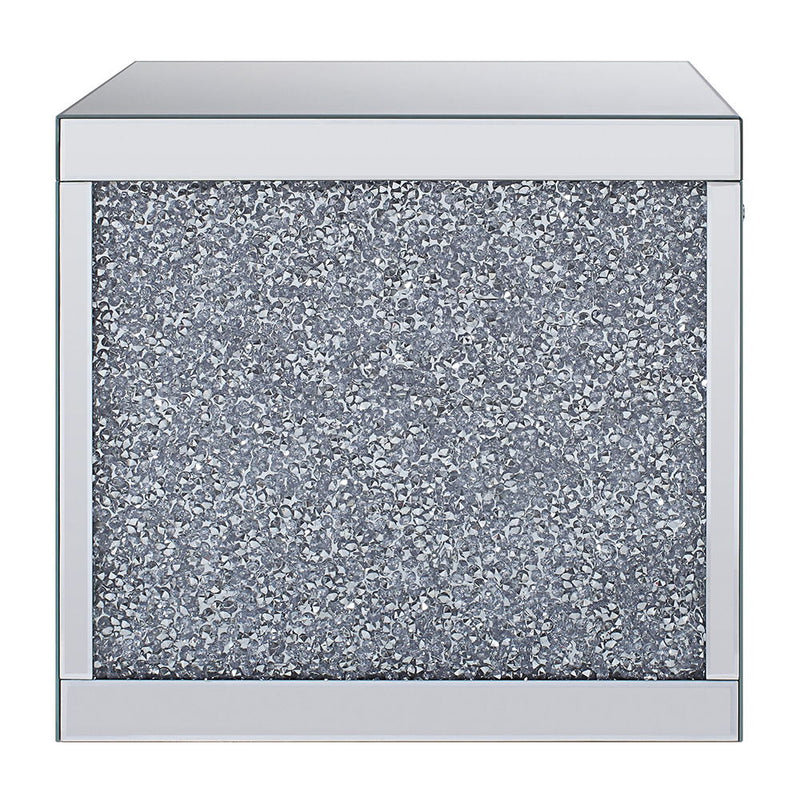 Noralie - 24" Square End Table - Mirrored & Faux Diamonds