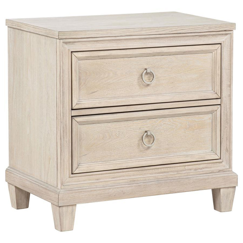 Pembroke - 2-Drawer Nightstand Bedside Table - Washed Oak