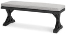 Beachcroft - Bench With Cushion - Black / Light Gray