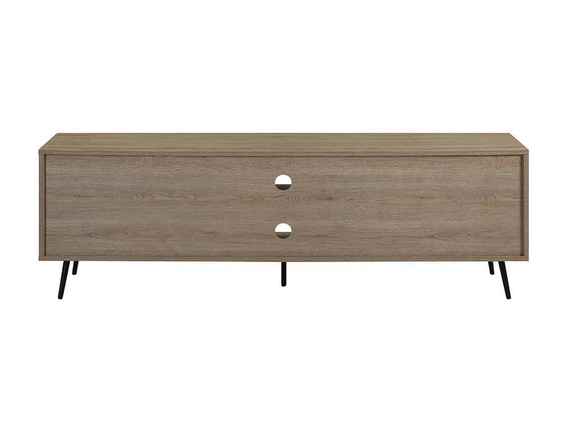 Wafiya - TV Stand - Rustic Oak, White & Black Finish