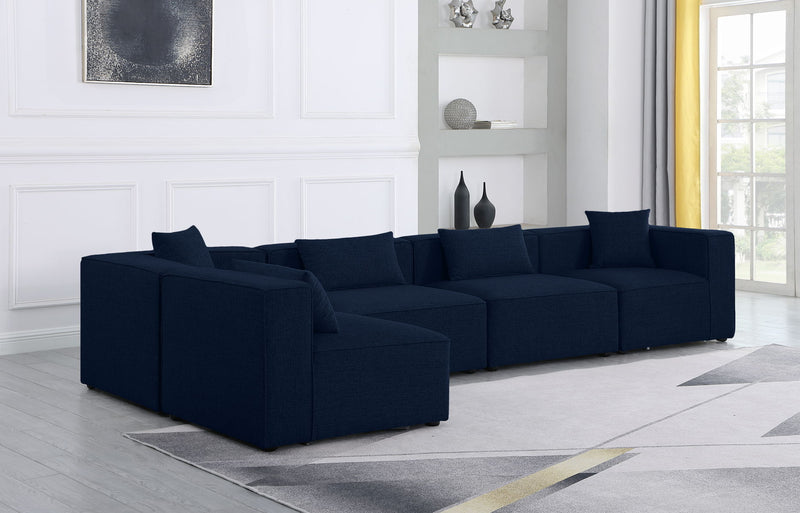 Cube - Modular Sectional 5 Piece - Navy - Modern & Contemporary