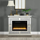 Noralie - 41" Fireplace - Mirrored & Faux Diamonds