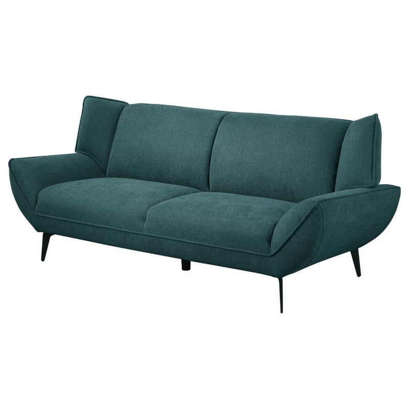 Acton - Upholstered Flared Arm Sofa - Teal Blue