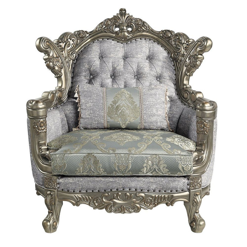Miliani - Chair With Pillow - Fabric & Antique Bronze