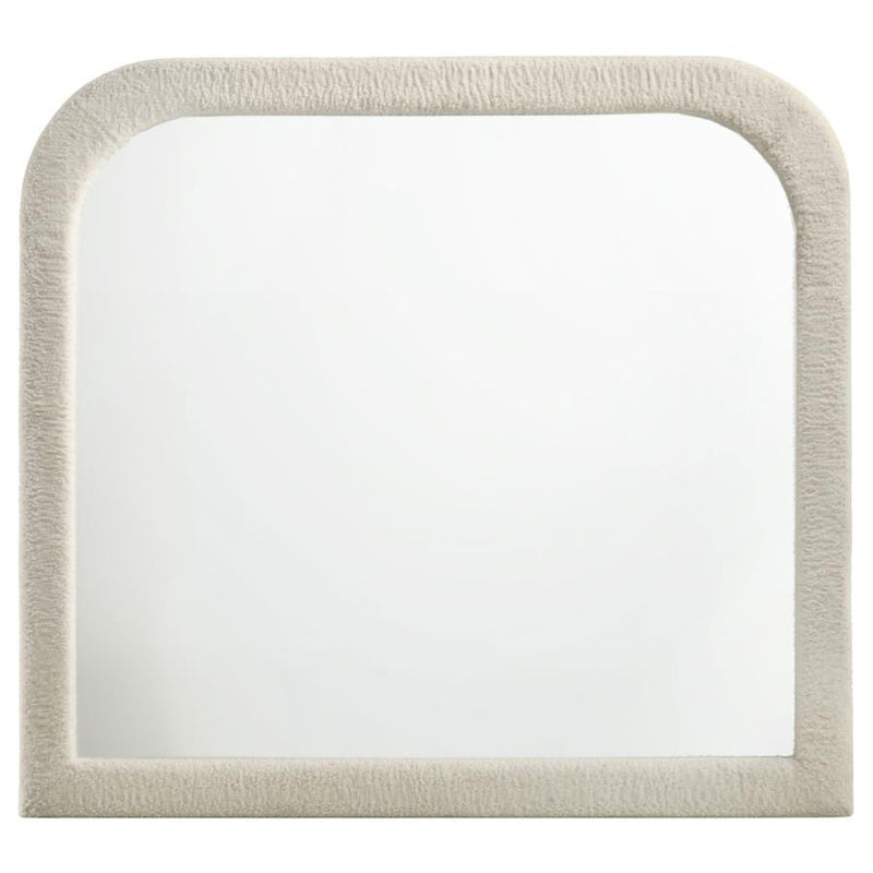 Sonya - Upholstered Bedroom Dresser Mirror - Ivory