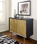 Tayner - Accent Cabinet - Black / Gold Finish
