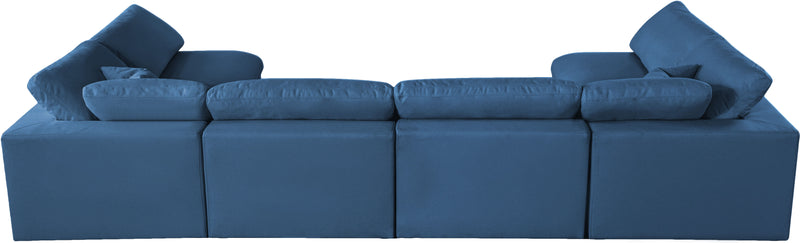 Plush - Velvet Standart Comfort Modular Sectional 6 Piece - Navy