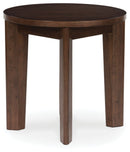 Korestone 2 - Round End Table - Dark Brown