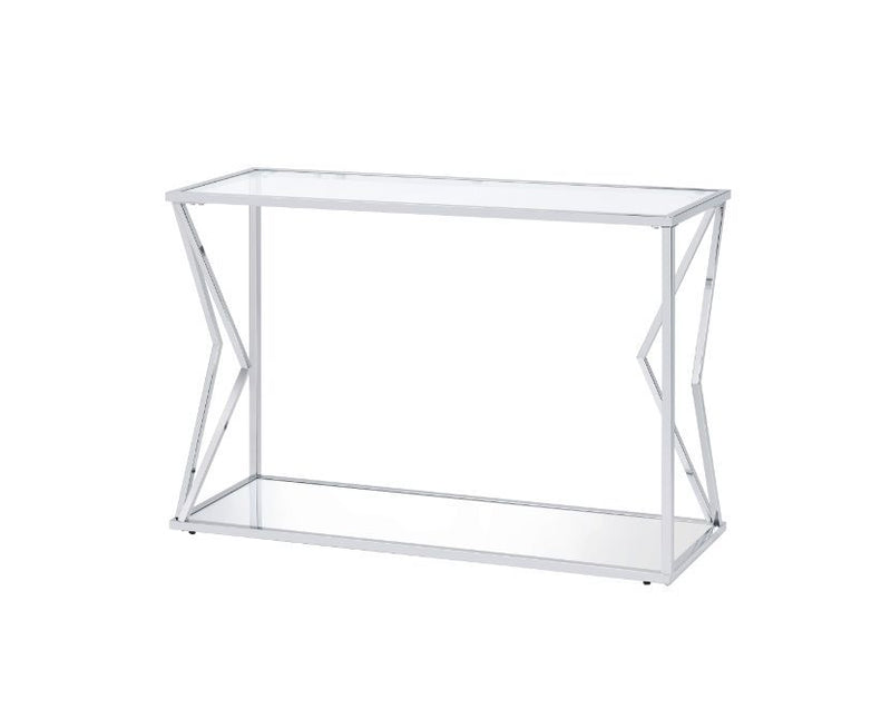 Virtue - Sofa Table - Clear Glass & Chrome