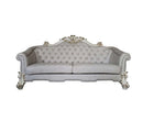 Vendome II - Sofa With 6 Pillows - Two Tone Ivory Fabric & Antique Pearl