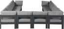 Nizuc - Outdoor Patio 12 Piece Modular Sectional With Gray Frame