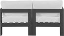 Nizuc - Outdoor Patio 2 Seat Modular Sofa With Gray Frame