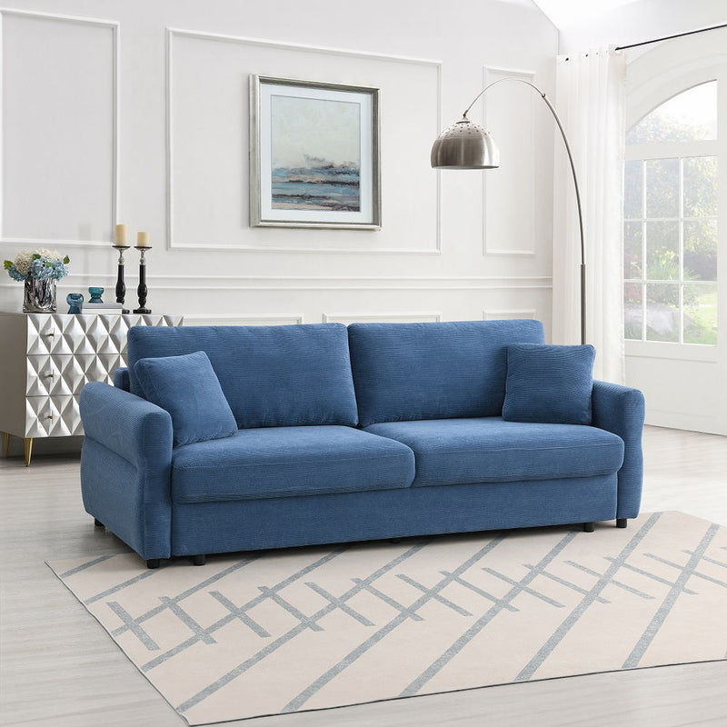 Haran - Sofa With Sleeper - Blue Fabric